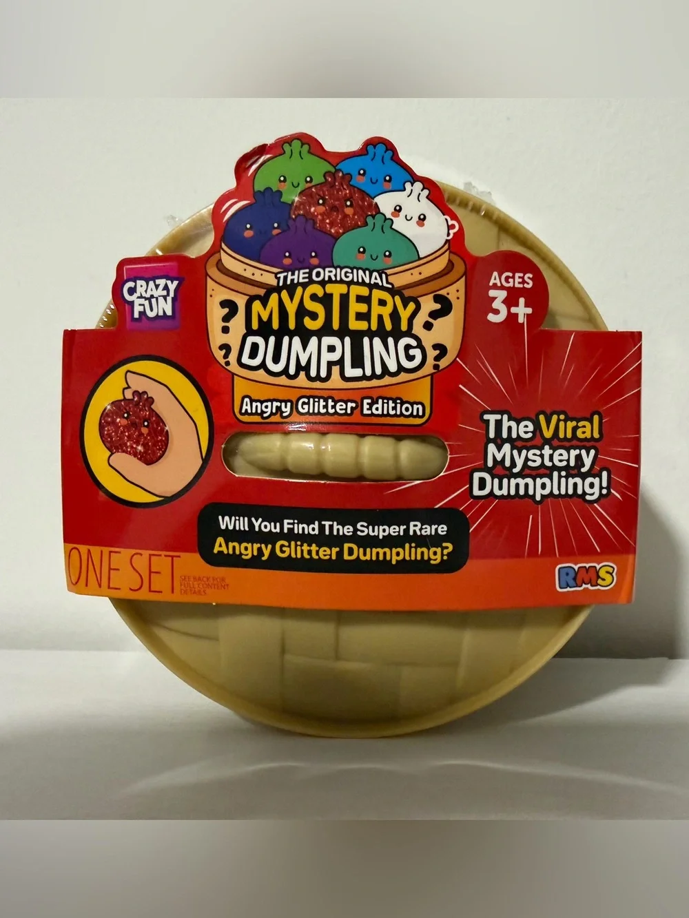 RMS Crazy Fun Angry Glitter Mystery Squishy Dumpling fidget toy